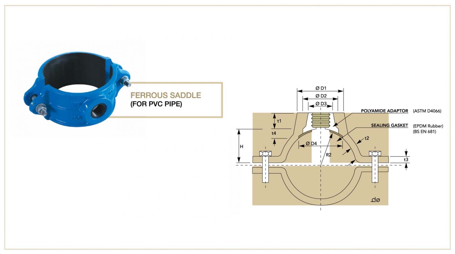 Ferrous Saddle (For PVC Pipe) LYE